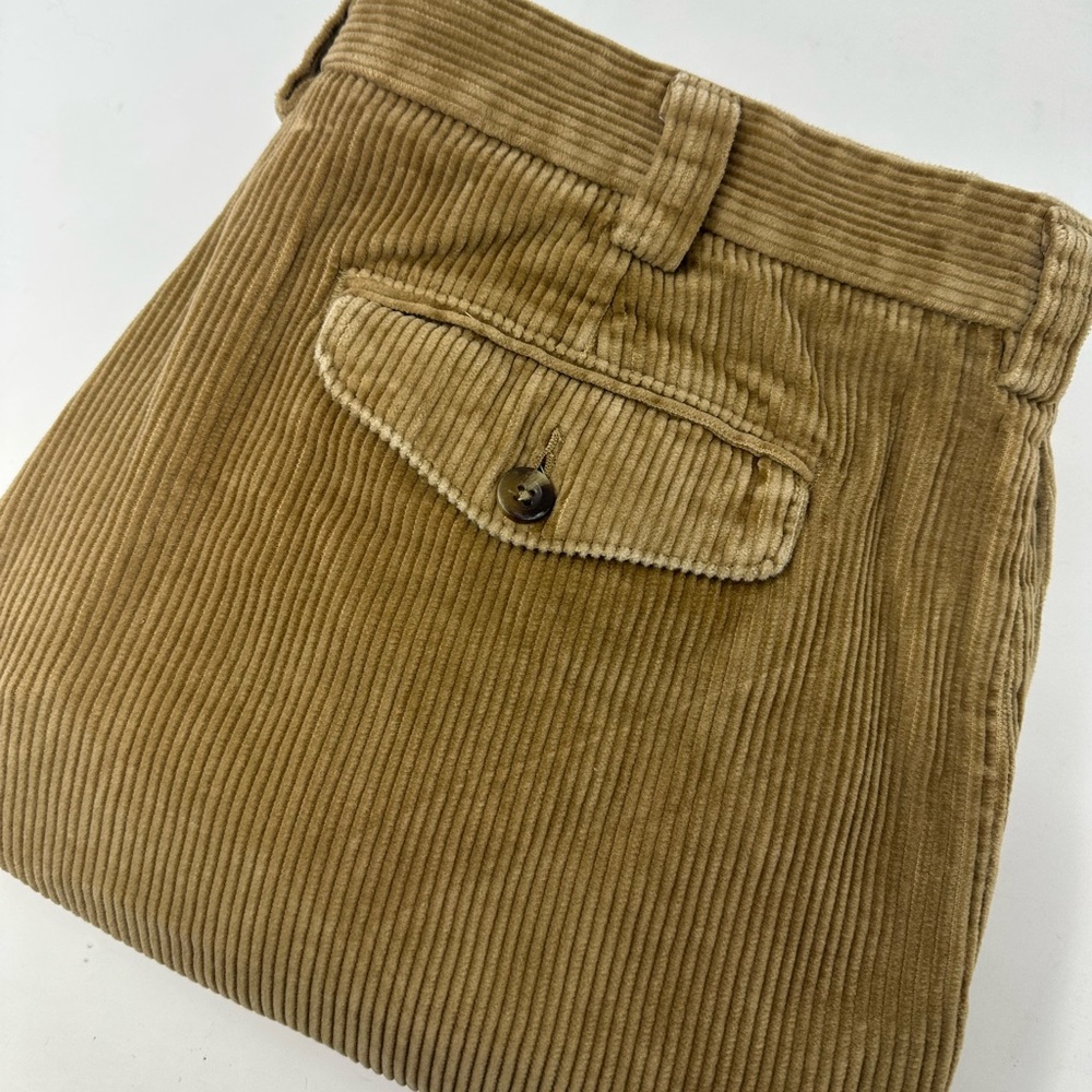 Vintage Men's L.L. Bean Classic Fit Tan Corduroy Dress Pants Sz 36 Q9